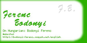 ferenc bodonyi business card